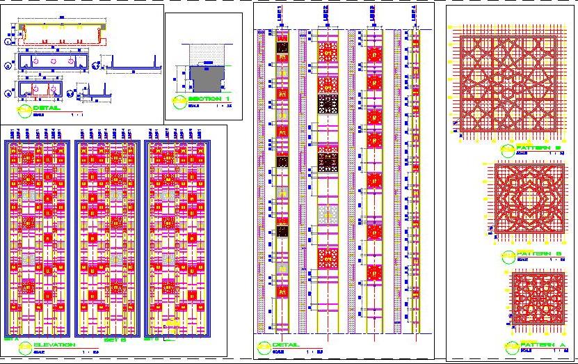 MDF Jali Pattern DWG for Feature Walls and Partitions